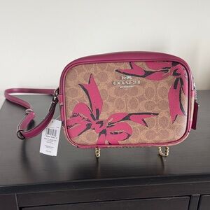 Coach Jaime Camera Bag with Bows, Pink and Brown Crossbody, NWT